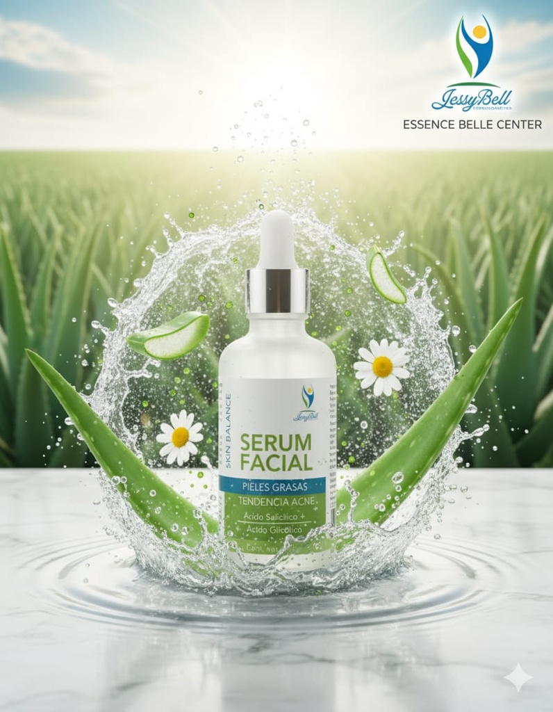 Serum facial Pieles grasas con tendencia acné, con ácido salicílico y glicólico