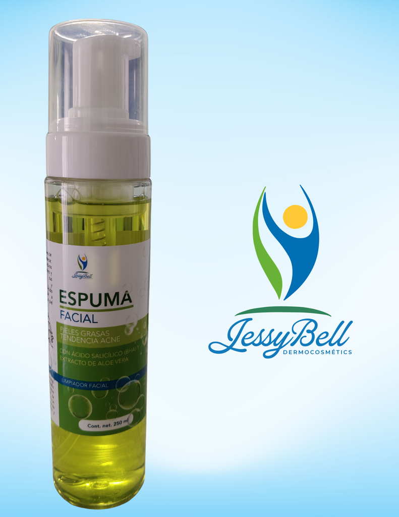 Espuma Facial Pieles grasas tendencia acné, con ácido salicílico (BHA) y extracto de aloe vera