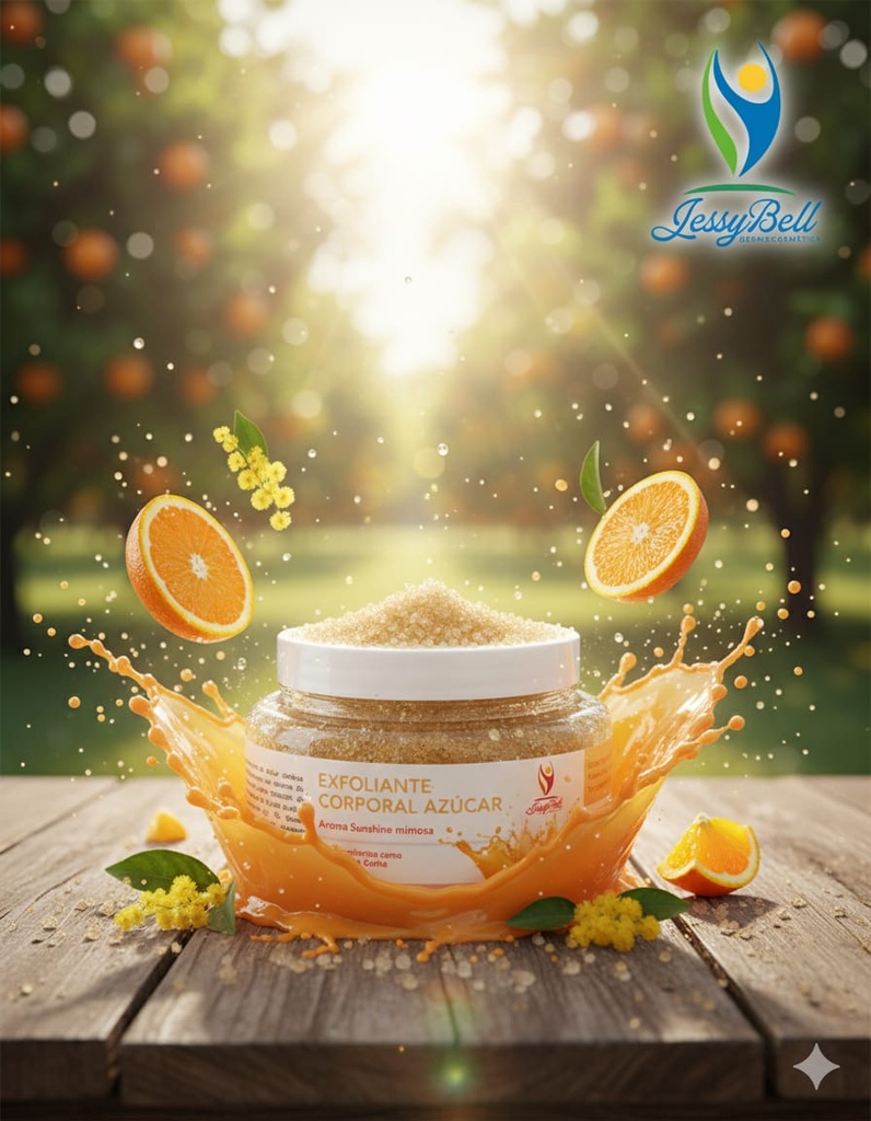 Exfoliante corporal azúcar Con emolientes como manteca de Karité